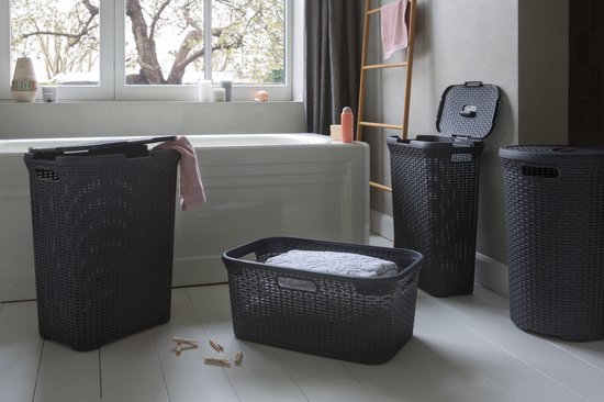Curver Style Wasmand met Deksel - 40L - Antraciet