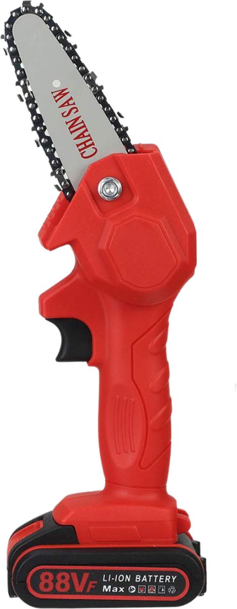 TIB Mini Elektrische Kettingzaag - 1 Accu - 4 Inch - Rood