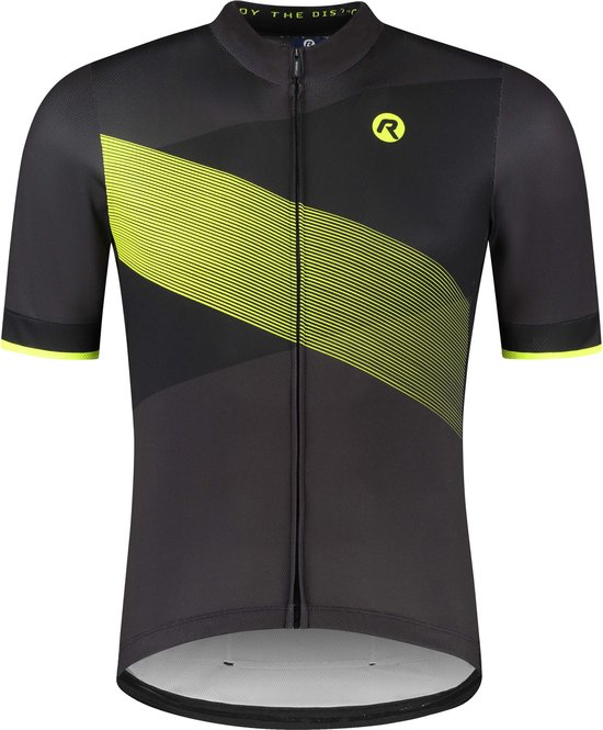 Rogelli Groove Fietsshirt Heren - Korte Mouw - Wielershirt - Grijs, Geel - Maat XXL