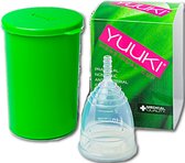Yuuki Cup Soft - menstruatiecup - transparant - Small maat 1 - met bewaarbeker / magnetron sterilisator - gemakkelijk in gebruik - goede grip bij het verwijderen