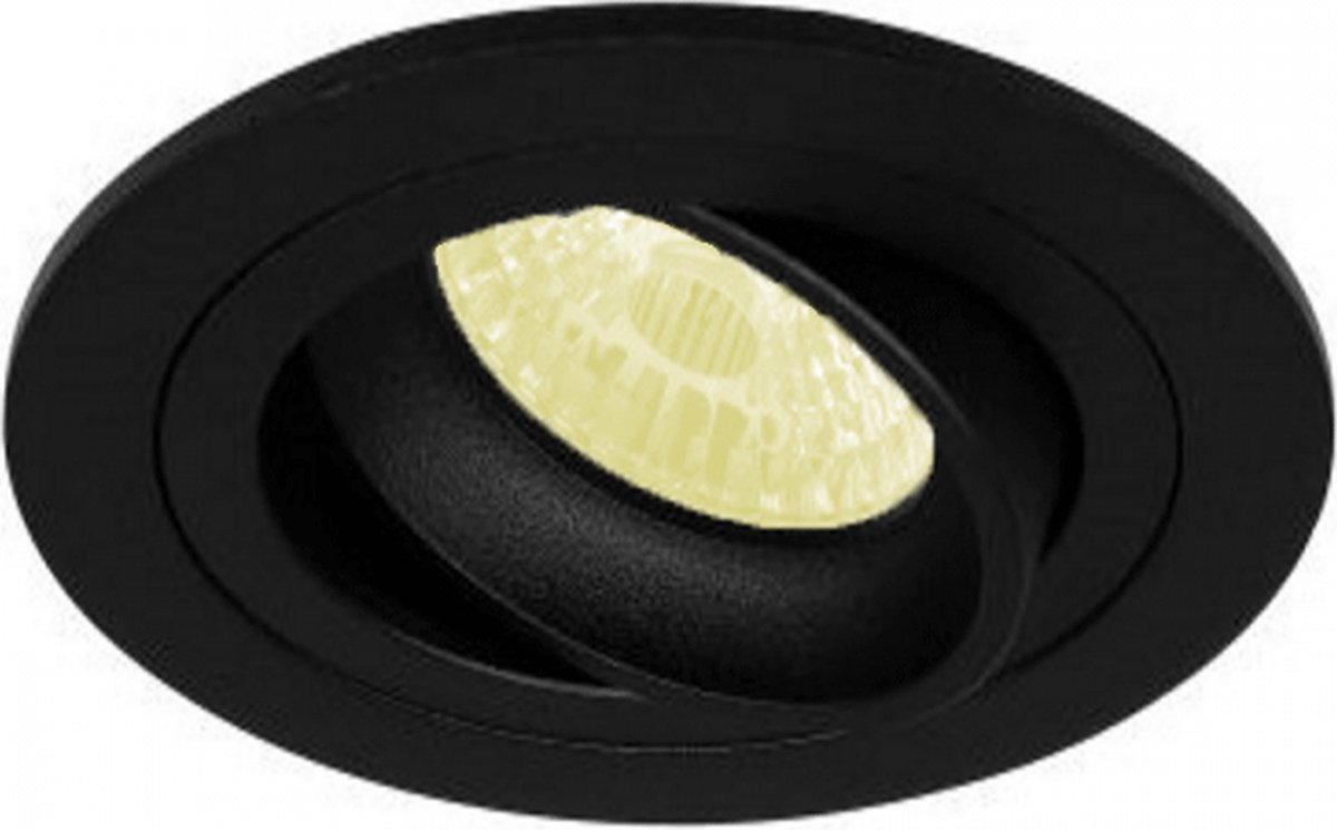 Inbouwspot Abram met Philips HUE White - spotje - Zwart - rond - Voor binnen / woonkamer /