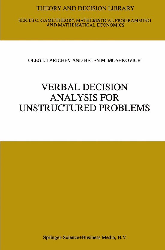 Verbal Decision Analysis for Unstructured Problems - cover