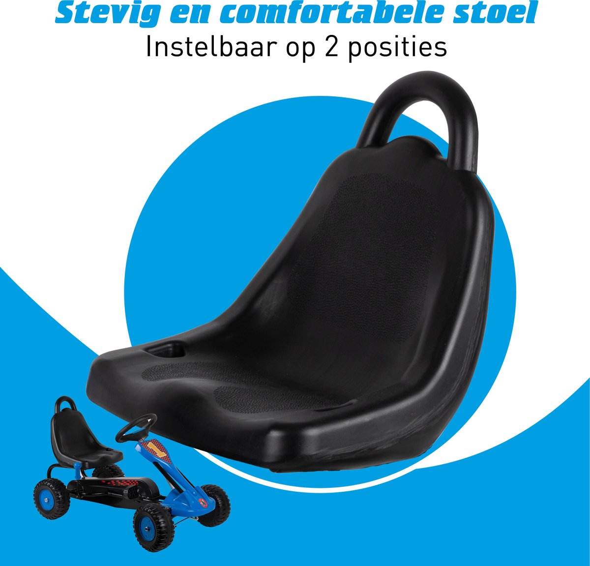 Eddy Toys Skelter - Go Kart met Handrem voor max. 35 KG - Speelgoed Buiten - Speelgoed 3 Jaar - Blauw — afbeelding 8