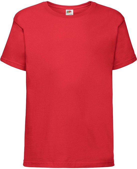 Klassiek rood T-shirt van Fruit of the Loom met korte mouwen.