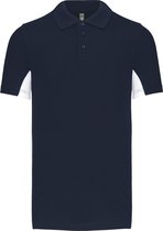 Heren 'Two-Tone' Polo Kariban Collectie maat XXL Donkerblauw/Wit