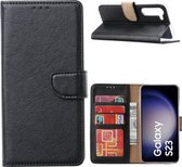 Hoesje Geschikt Voor Samsung Galaxy S23 Hoesje met Pasjeshouder – Bookcase – Zwart