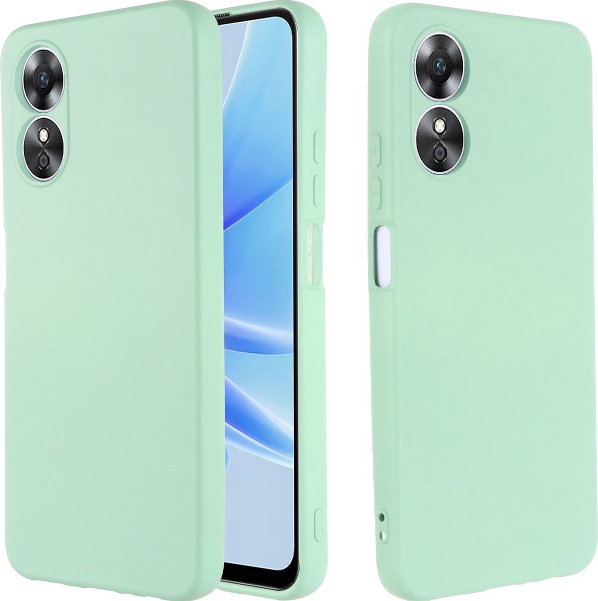 Mobigear Hoesje geschikt voor OPPO A17 Siliconen Telefoonhoesje | Mobigear Rubber Touch Backcover | A17 Case | Back Cover - Groen