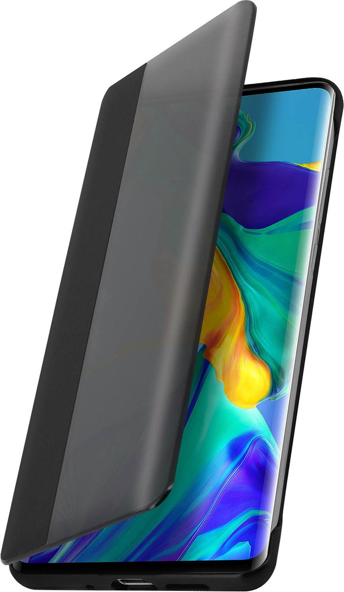 Avizar Foliohoes Geschikt voor Huawei P30 Pro met Smart Window - zwart, Zwart