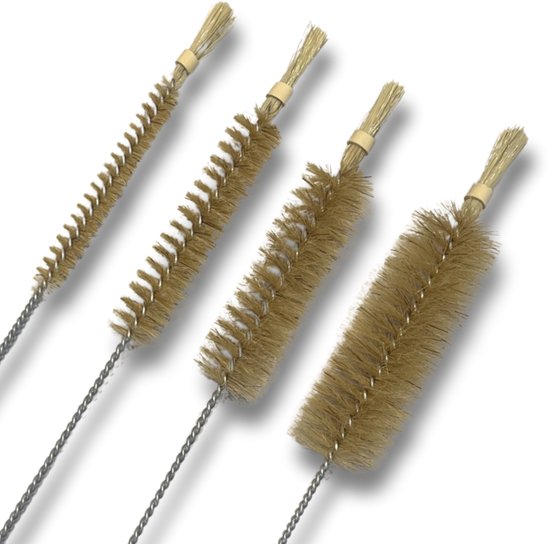 MAUS classic - flessenborstel set - 4 flessenreinigers - varkenshaar met pluim - 15-25-35-45 mm. van MAUS — afbeelding 4