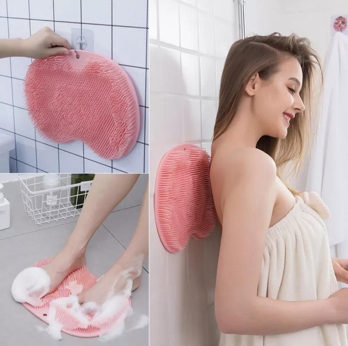 Rug en Voeten Scrubber Douche - Rug Borstel - Zuignappen - Zelfklevend - Voeten Borstel - Lichaamsborstel