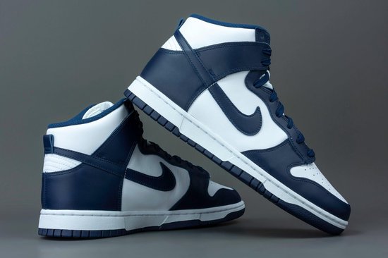 navy blue high top nikes