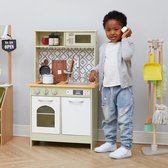 Teamson Kids Modern Houten Speelkeuken - Kinderspeelgoed - Rollenspel Speelgoed - Groen/Wit