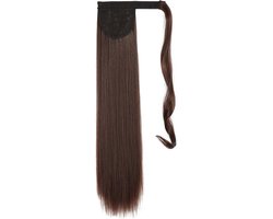 WiseGoods Luxe Hairextension Paardenstaart Dames - Haarstuk - Haarstukje - Pruik - Pruiken - Haar - Haarclip - Ponytail Bruin 56cm