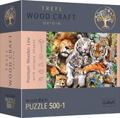 Trefl - Puzzles - "500+1 Wooden Puzzles" - Wild Cats in the Jungle