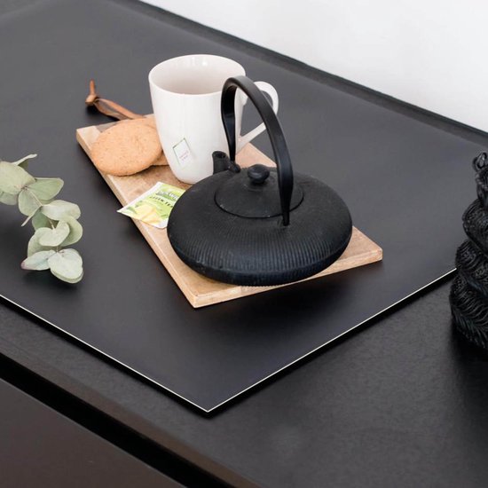 Protection induction 65x52 - Plaque de recouvrement tapis induction - Protection plaque Dietrix - Exclusif - Noir et Or - Aspect Marbre Or