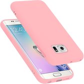 Cadorabo Hoesje geschikt voor Samsung Galaxy S6 EDGE PLUS in LIQUID ROZE - Beschermhoes gemaakt van flexibel TPU silicone Case Cover