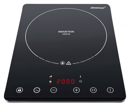 TOKIT Inductie Cooker Inductiekookplaat automatische panherkenning 2100 W 1-knops bediening 16 mm ultradun Sous-Vide kristaloppervlak anti-kras-grijs