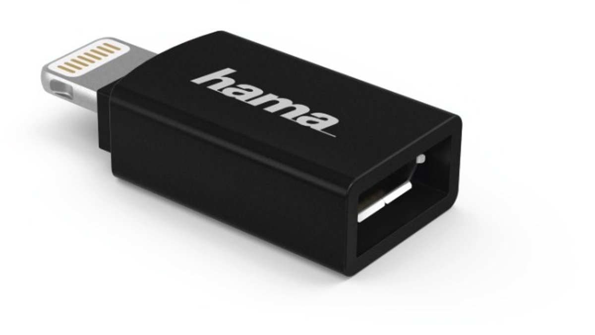 Hama Micro-USB-adapter naar Apple Lightning-stekker, MFI, zwart