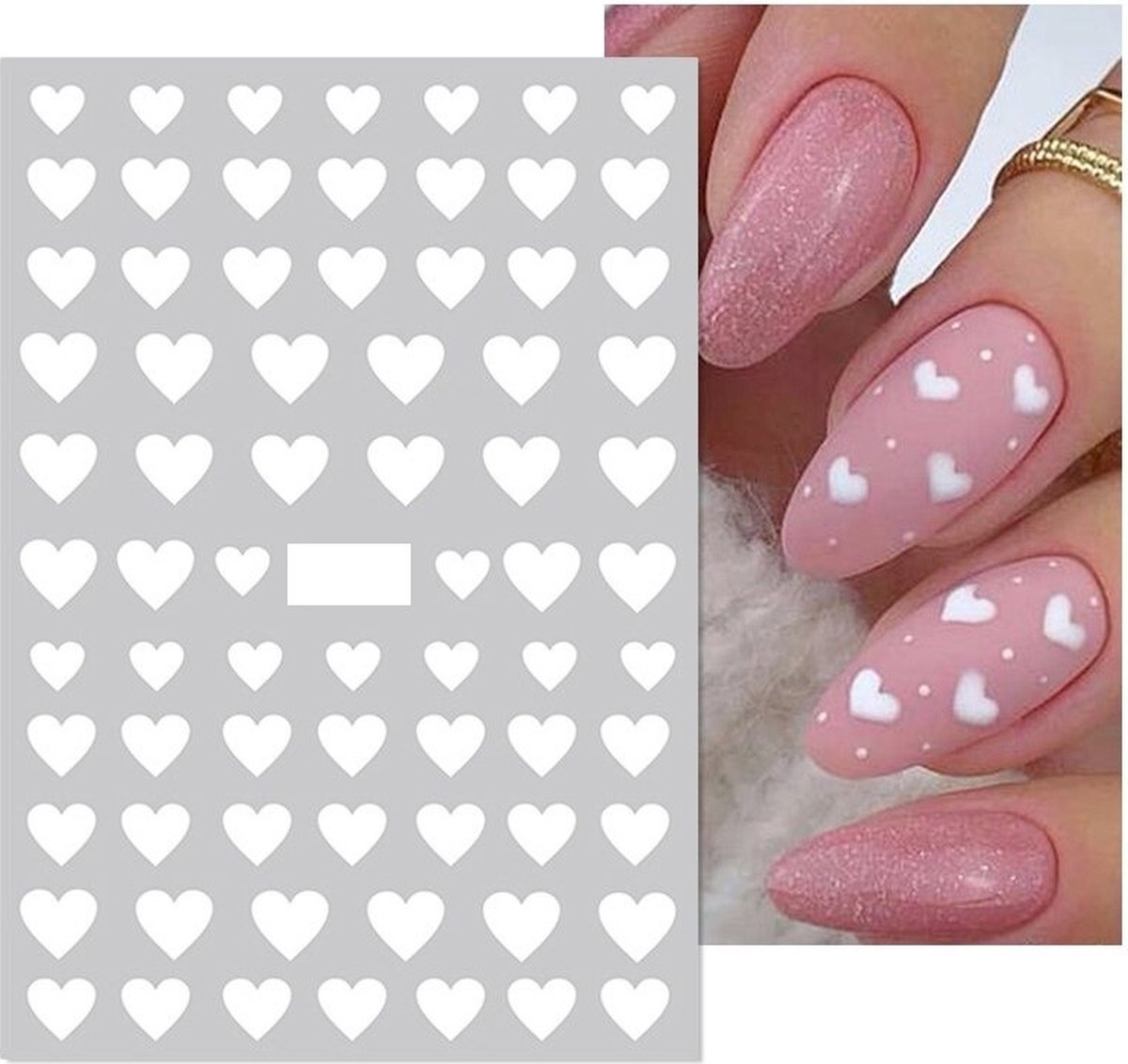 Goedkoopste WiseGoods Luxe 3D Nail Art Hartjes - Sticker Nagel - Accessoires Kunst Nagels - Nailart Stickers - Decoratie Nagelstickers - Wit