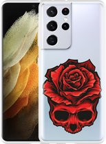 Hoesje Geschikt voor Samsung Galaxy S21 Ultra Red Skull