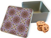 Boîte à biscuits Purple Mandala Square - Boîte de rangement 20x20x10 cm
