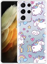 Hoesje Geschikt voor Samsung Galaxy S21 Ultra Fat Unicorn