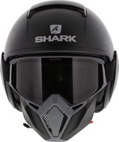 Shark Street Drak helm mat zwart antraciet S - Special Edition met gratis extra zwart geel mondstuk