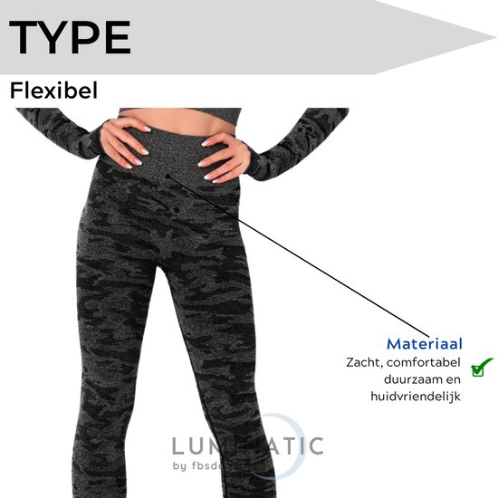 Sportlegging Dames - Yoga Legging - Fitness Legging - Legging Dames - Sport Legging - Shapewear Dames - Camouflage Broek - Camo - Luminatic® - Zwart - XS — afbeelding 3