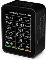Multifunctionele 5in 1/6 In 1 CO2 Meter | Luchtmeter| CO2 meter | Luchtreiniger | CO2 meter binnen | HCHO en CO melder | Hygrometer | Luchtkwaliteitsmeters