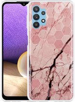 Samsung Galaxy A32 5G Hoesje Pink Marble - Designed by Cazy