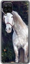 Geschikt voor Samsung Galaxy A12 hoesje - Paard - Halster - Natuur - Siliconen Telefoonhoesje