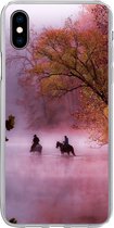 Coque iPhone Xs Max - Paarden - Brouillard - Forêt - Siliconen