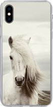 Geschikt voor iPhone Xs hoesje - Paard - Strand - Manen - Siliconen Telefoonhoesje