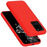 Cadorabo Hoesje geschikt voor Samsung Galaxy S20 ULTRA in LIQUID ROOD - Beschermhoes gemaakt van flexibel TPU silicone Case Cover