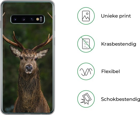 Coque Samsung Galaxy S10 - Cerf - Bois - Nature - Siliconen