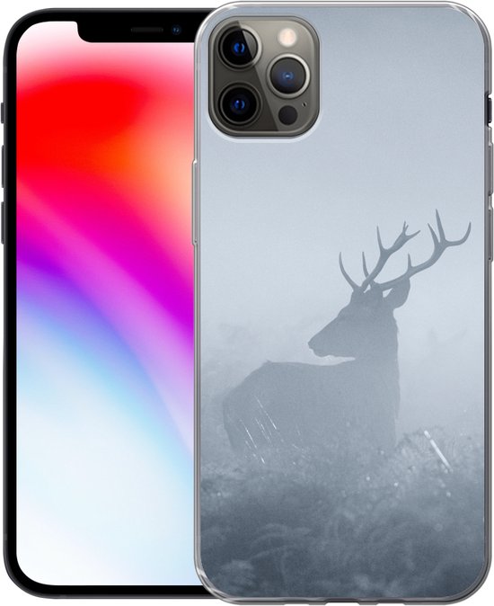 Coque iPhone 12 Pro Max - Cerf - Brouillard - Forêt - Siliconen