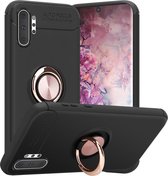 Cadorabo Hoesje voor Samsung Galaxy NOTE 10 PLUS in ZWART - ROSE GOUD - Beschermhoes met focusring van TPU Case Cover siliconen