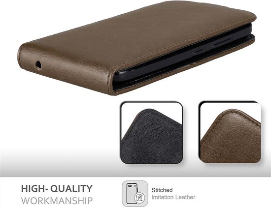 Coque Cadorabo pour Motorola MOTO C PLUS en COFFEE BROWN - Coque de protection au design rabattable avec fermeture magnétique