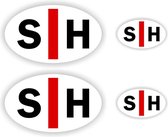 SH slecht horend Embleem sticker set van 4 stuks voor.