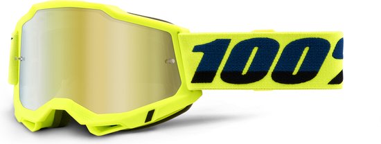 100% Accuri 2 Peyote - Lunettes Motocross Enduro Lunettes VTT BMX avec lentille miroir - Wit / Vert