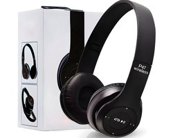 Koptelefoon - Zwart - Draadloos - Bluetooth - Bedieningspaneel - SD Kaartlezer - Bellen - met Ingebouwde Microfoon - tot 10 Meter - Telefoongesprek - Hoofdtelefoon Kinderen - Verstelbaar - Headphones - Cadeau - Oplaadbaar