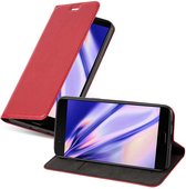 Cadorabo Hoesje voor OnePlus 5 in APPEL ROOD - Beschermhoes met magnetische sluiting, standfunctie en kaartvakje Book Case Cover Etui