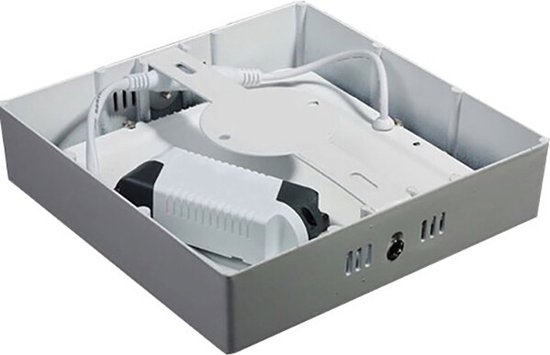 Downlight LED - En Surface Carré 12W - Blanc Chaud 3000K - Aluminium Blanc Mat - 170mm
