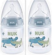 NUK Premier choix | biberons | trousse 2 x 150 ml | crocodiles Blauw