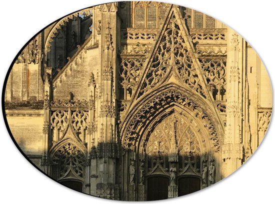 Dibond Ovaal - Kathedraal - Frankrijk - 28x21 cm Foto op Ovaal (Met Ophangsysteem)