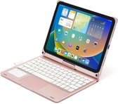 CaseBoutique Bluetooth Keyboard Case met Muis Trackpad en 360 graden scharnier - Compatible met iPad 10.9 (10e generatie) - QWERTY indeling - Roze