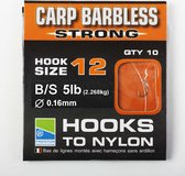 Preston Barbless Carp Strong Hooks To Nylon 38cm/15inch