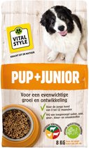 VITALstyle Pup+Junior - Puppy Brokken - Ondersteunt Een Geleidelijke Groei - Met o.a. Brandnetel & Peterselie - 8 kg