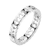 Ringen Dames - Ring Dames - Dames Ring - Zilverkleurig - Zilveren Ring Dames - Ring - Ringen - Sieraden Dames - Met Hartjesmotief - Yuna