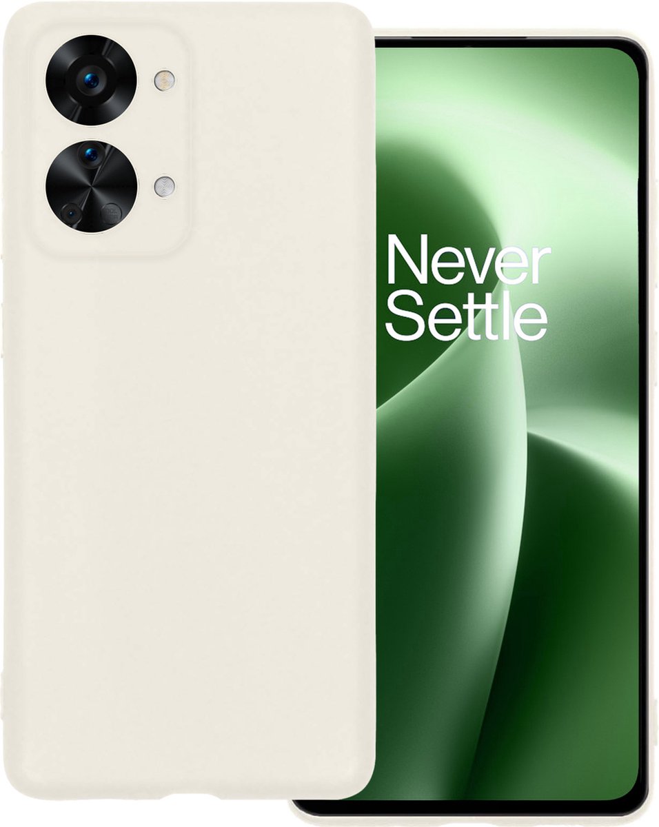 Hoesje Geschikt voor OnePlus Nord 2T - Sterk & Shockproof - Hoes Cover - Siliconen Case - Wit
